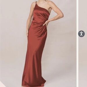 Revelry Cinnamon Rose One-Shoulder Gown - Midi
